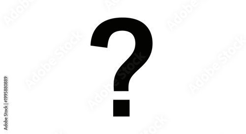Question mark icon on white background symbol of inquiry and uncertainty