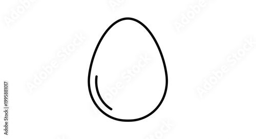 Simple outlined egg illustration on white background for various design projects