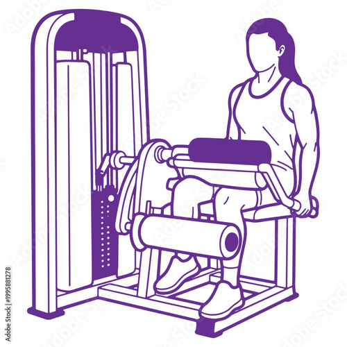 Woman Exercising on Leg Press Machine at Gym  Fitness and Strength Training