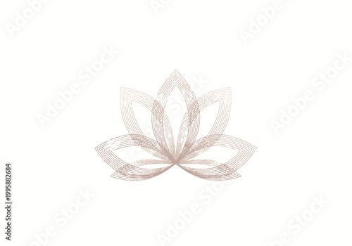 Elegant and minimalist lotus flower logo design, symbolizing peace, purity, and enlightenment, with a soft, neutral color palette suitable for wellness brands