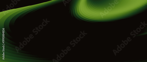 Modern abstract neon background with glowing lines and digital energy waves. Green color. Ideal for AI, data technology, innovation concepts, banners and futuristic designs.