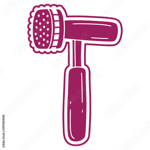 Illustrated purple hair dryer icon isolated on white background for design and web use