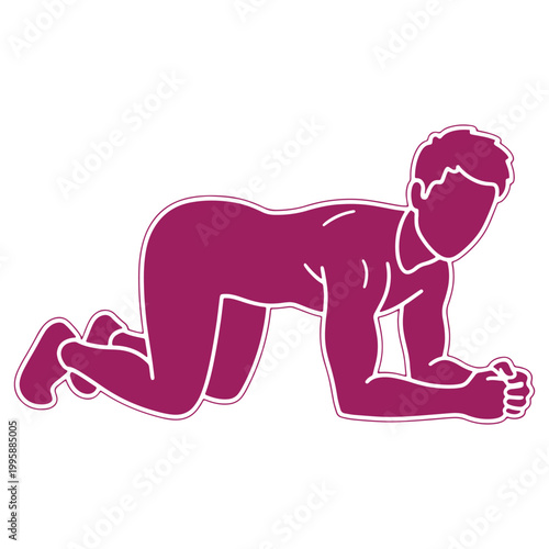 Illustration of a man performing a pushup exercise isolated on a transparent background