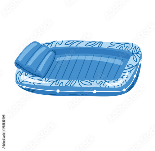 Inflatable swimming pool – blue summer kiddie pool illustration