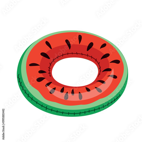 Watermelon inflatable swim ring – summer pool float illustration