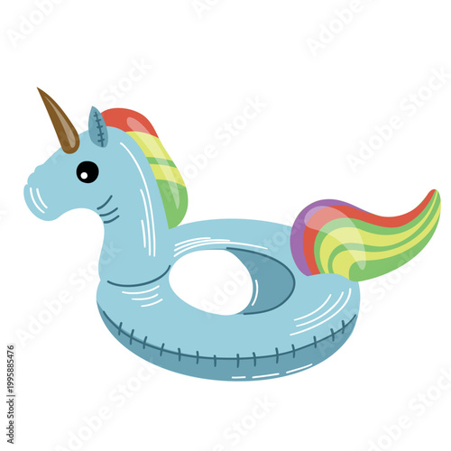 Unicorn inflatable swim ring – colorful summer pool float
