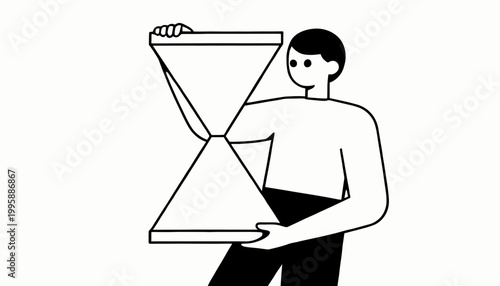 A person holding an hourglass, symbolizing the passage of time and the concept of waiting or urgency
