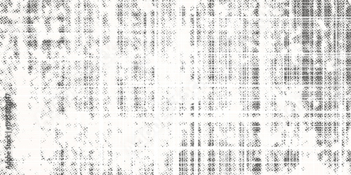 Distressed overlay texture of weaving fabric, cloth knitted. Grunge black and white abstract monochrome background.