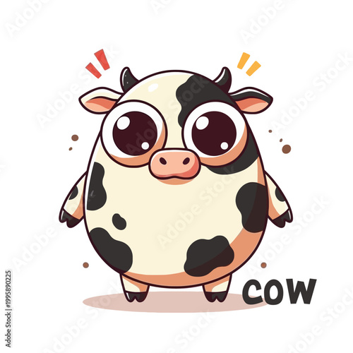 cute egg-shaped cow mascot