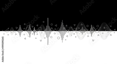 Sound wave pattern on black background.