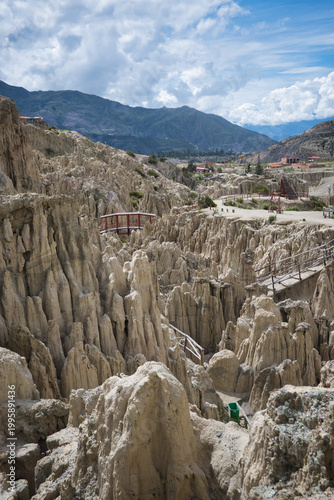 Erosion landscape at Moon Valley (Valle de la Luna) in La Paz, Bolivia