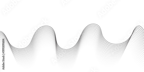 An abstract background vector illustration featuring a blue helix wave design with a halftone dot pattern and geometric curves for a modern business technology wallpaper backdrop