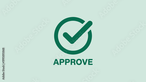 A green approve icon with a checkmark in a circle on a light green background