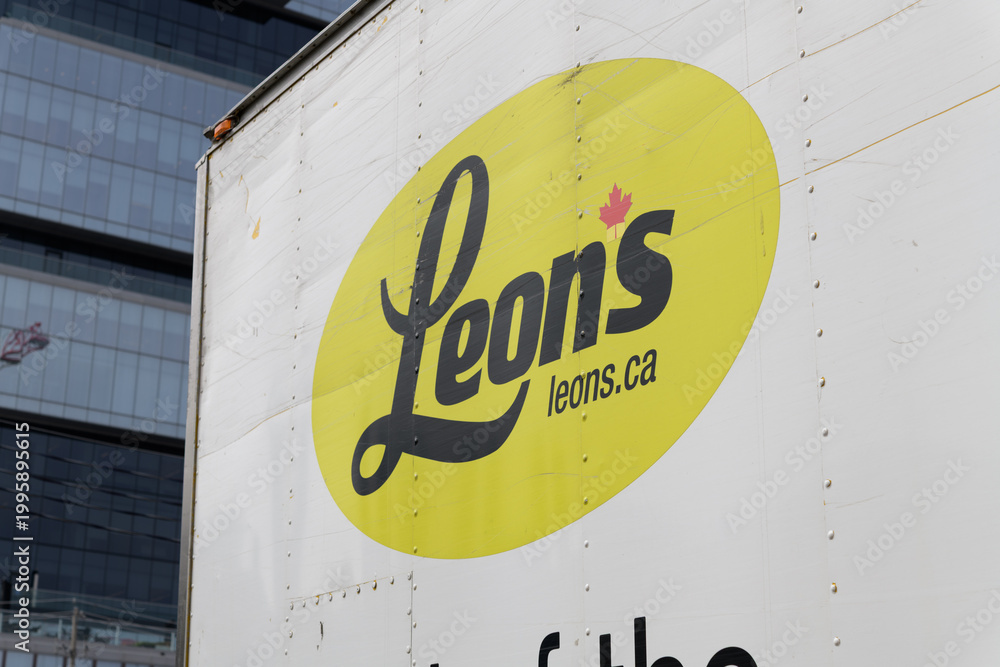 Fototapeta premium Leon's logo on the side of a delivery truck in Toronto