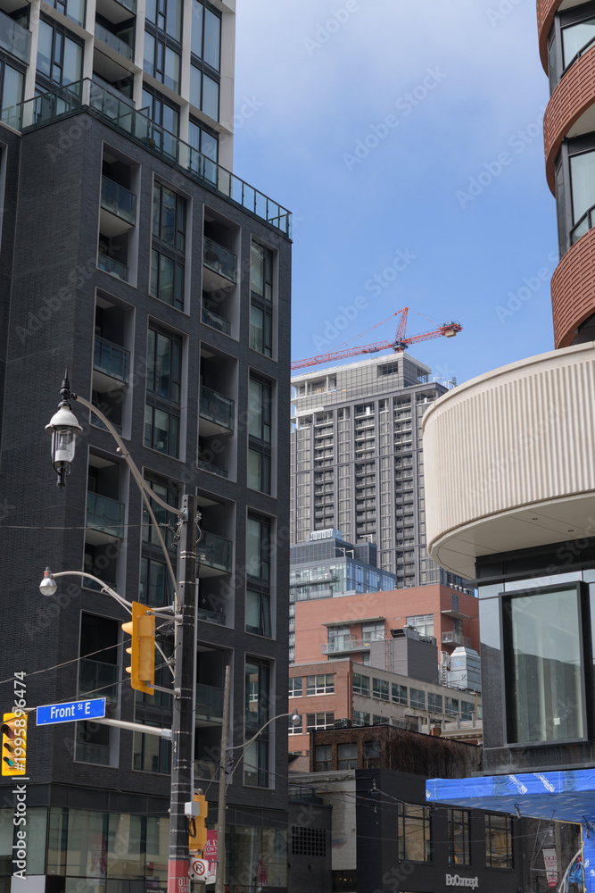Fototapeta premium looking north from Front St E and Sherbourne St, Toronto