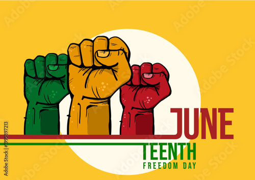 Juneteenth freedom day banner - vector illustration