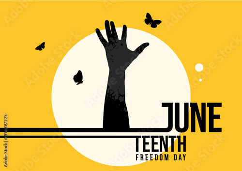 Juneteenth freedom day banner - vector illustration