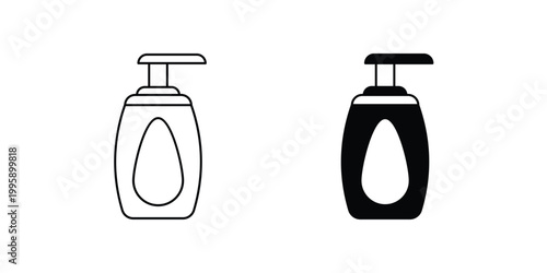 Lotion  set icon with white background vector stock illustration