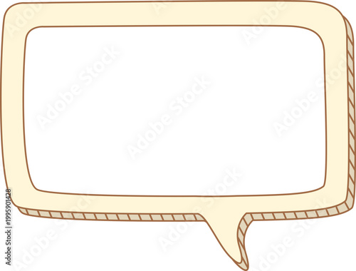 Text Box Speech Bubble Illustration With Modern Chat Dialog Shape, Minimal Comic Style Message Container, Clean Communication Element for Social Media and UI Design