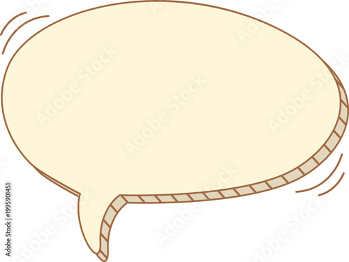 Text Box Speech Bubble Illustration With Modern Chat Dialog Shape, Minimal Comic Style Message Container, Clean Communication Element for Social Media and UI Design