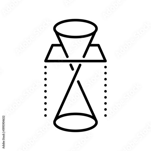 Celestial mechanics icon. Science and astrophysics line symbol. Black and white.