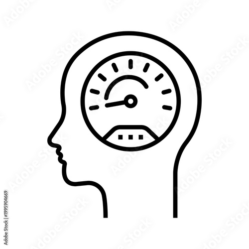 Chronic fatigue syndrome icon. Healthcare and chronic disease line symbol. Black and white.