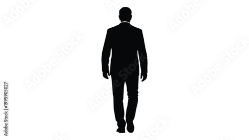 Schilderij op canvas Silhouette of a man in a business suit walking away from the viewer