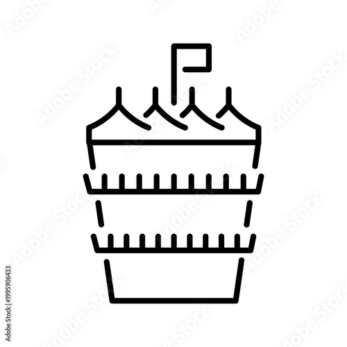 Bahrain circuit icon. Sports and motorsport line symbol. Black and white.