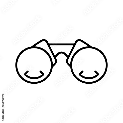 Bird binoculars icon. Travel and ecotourism line symbol. Black and white.