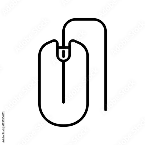 Computer mouse icon. Technology and input device line symbol. Black and white.