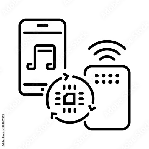 Принти на полотні Phone speaker icon