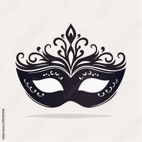 Elegant Black Masquerade Mask with Ornate Design