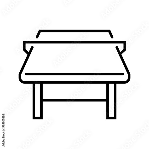 Table tennis icon. Sports and table tennis line symbol. Black and white.