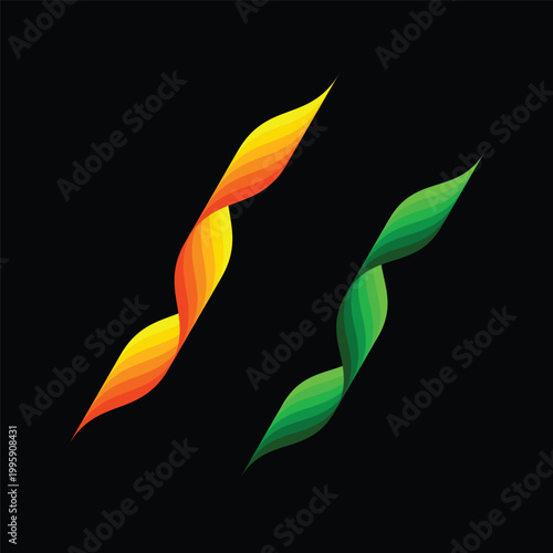 Abstract Wave Ribbon Design.