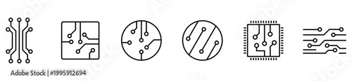 Electronic Circuit Board Icons – Vector Pack for Website, App, and Template Use