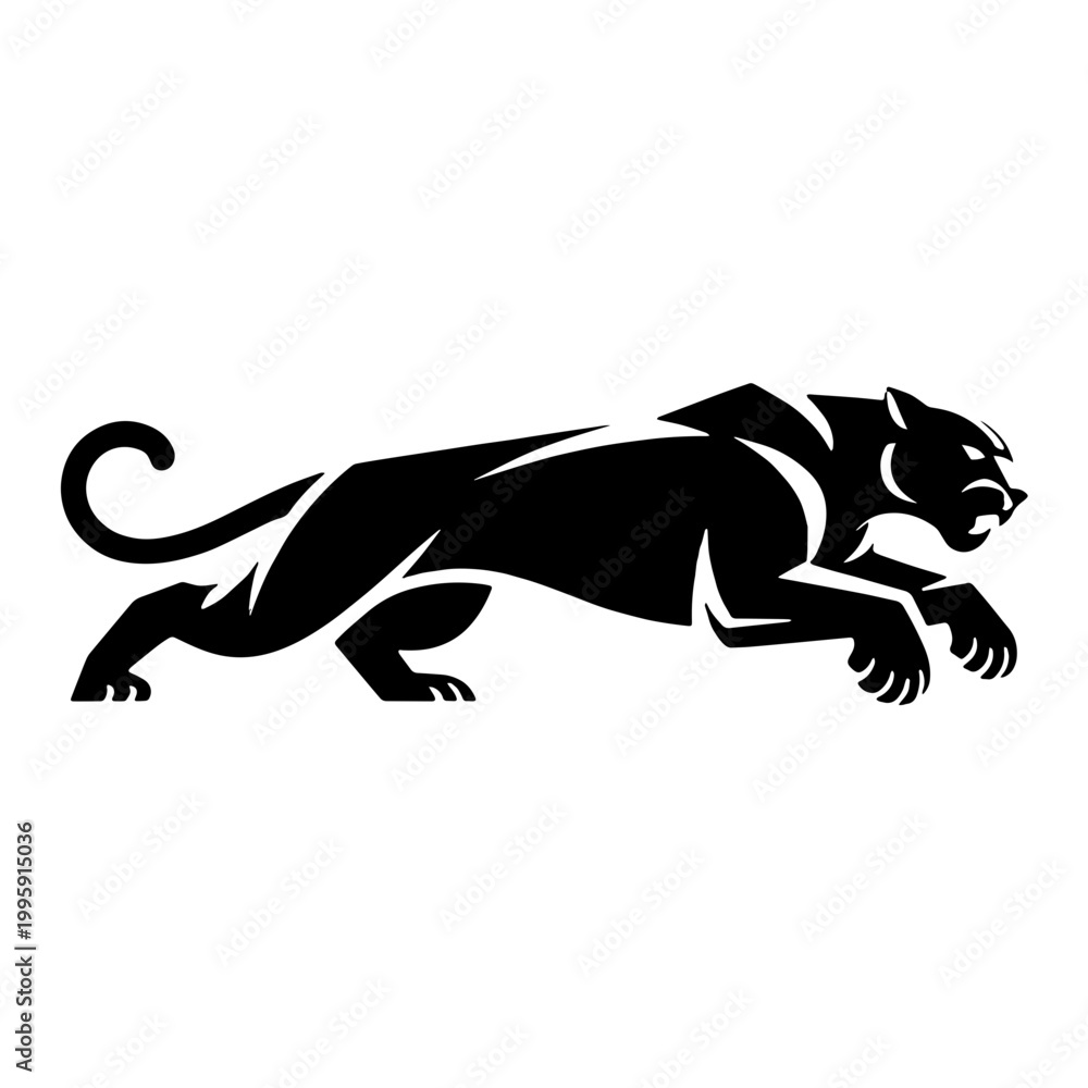 Fototapeta premium Dynamic Cheetah Silhouette Vector Icon