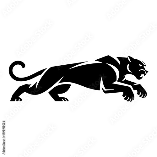 Dynamic Cheetah Silhouette Vector Icon