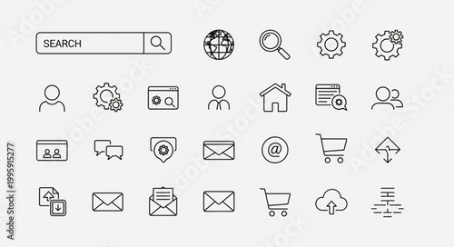 Collection of Hand Drawn Internet and Technology Icons.