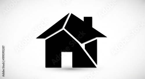 Broken House Symbol Represents Home Damage or Financial Ruin.