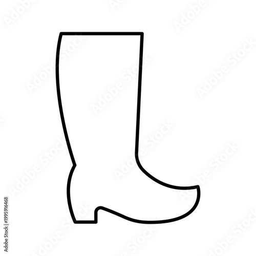 Boot footwear icon. Fashion and footwear line symbol. Black and white.