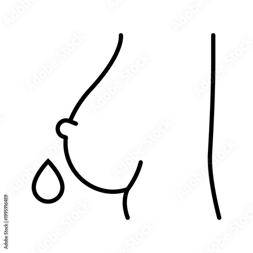 Breast milk icon. Healthcare and breastfeeding line symbol. Black and white.