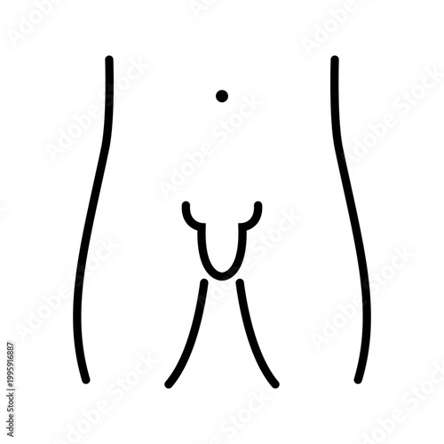 Male genitalia icon. Healthcare and reproductive system line symbol. Black and white.