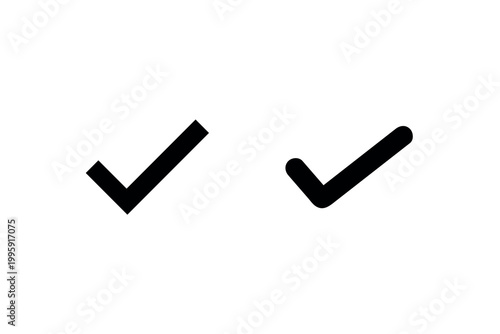 Comparison of left and right black checkmarks on white background.
