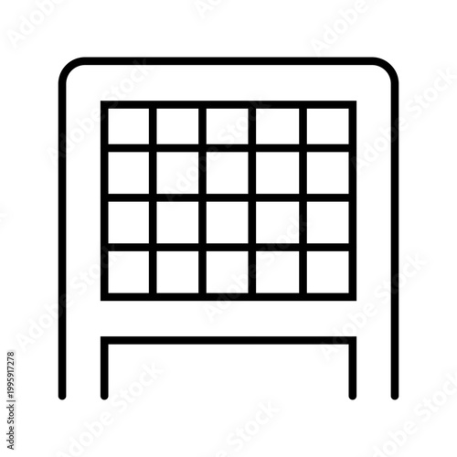 Tennis net icon. Sports and tennis line symbol. Black and white.