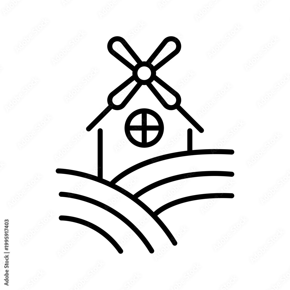 Fototapeta premium Wine production icon. Industry and winemaking line symbol. Black and white.