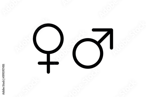 Gender symbols illustration representing male and female.