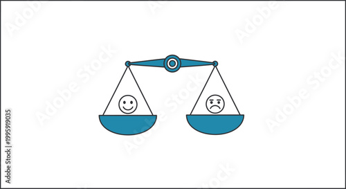 Foto Balance Scale with Smiley Faces.