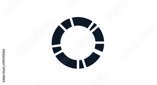 Black and white circular pie chart.