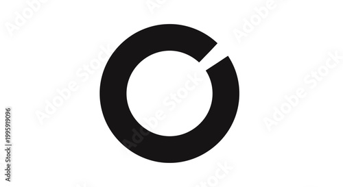 Black Circular Pie Chart Icon.