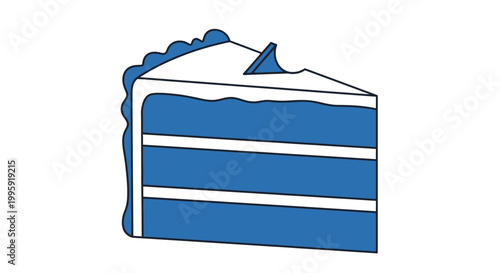 Blue Layer Cake Slice Dessert.